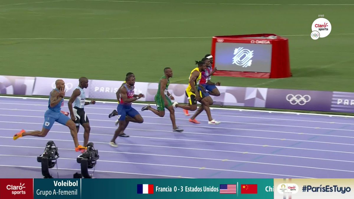 ¡I M P R E S I O N A N T E!🤩🏃🏽♂️ El estadounidense Noah Lyles hace historia y se corona en los 100 metros de #Paris2024, derrotando a Kishane Thompson POR CINCO MILÉSIMAS DE SEGUNDO. Una final con photo finish épico 🤯