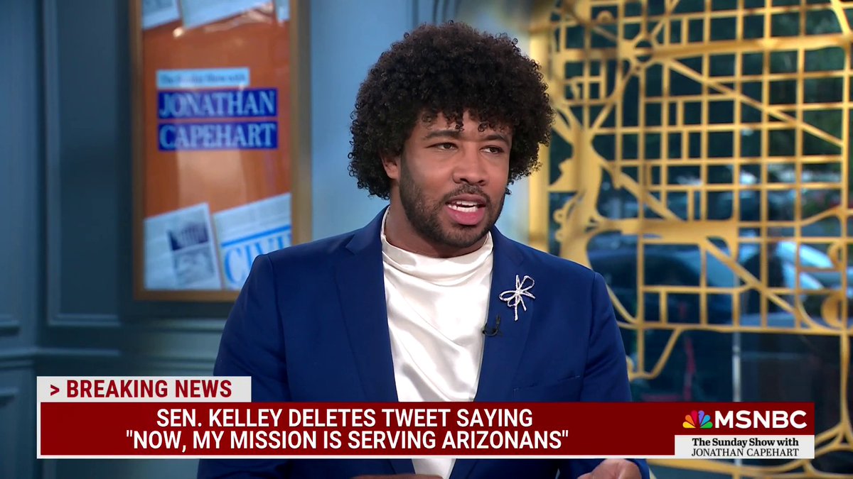 Sen. Mark Kelly posted on X and then shortly after, deleted a post saying: "Now, my mission is serving Arizonans." It's unclear what this means for his status in VP Harris' veepstakes. A source familiar with the process told NBC News that Kelly was meeting with Harris today.