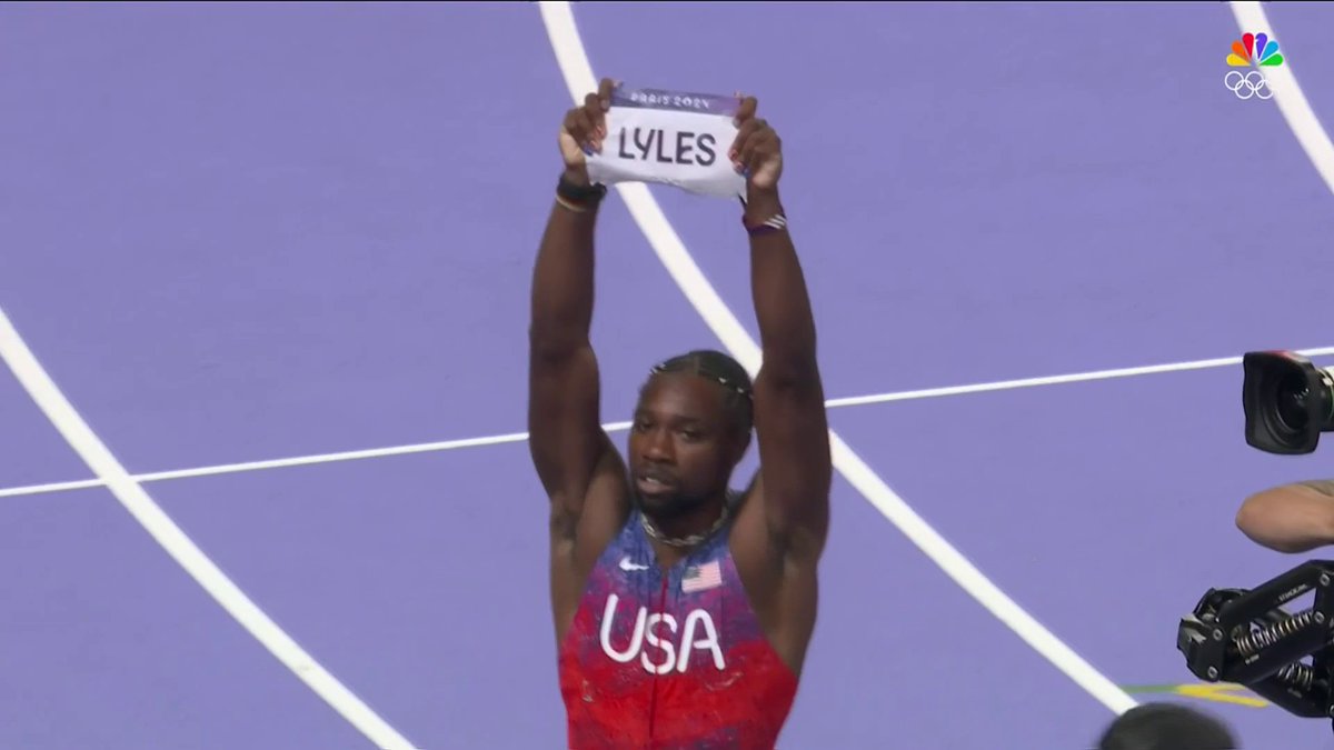 The moment Noah Lyles officially became the OLYMPIC 100M CHAMPION. ⚡️ 📺 #ParisOlympics on NBC and Peacock