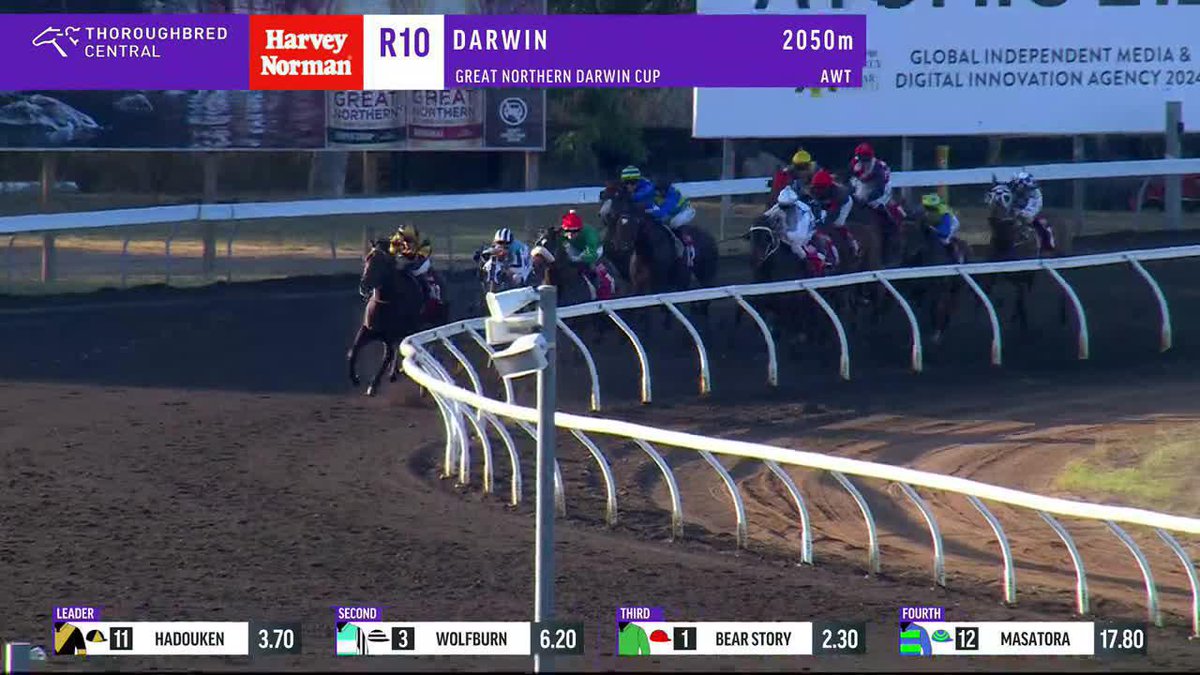 Hadouken wins the Darwin Cup! 🏆 The gelding keeps kicking to deliver Robl Racing the win with Tyler Schiller on board 👏