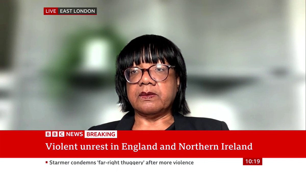 "These are racist, anti-immigrant riots and we need proper debate and proper analysis in the House of Commons" Labour MP Diane Abbott urges the government to recall Parliament in the wake of violent unrest across the country Follow live