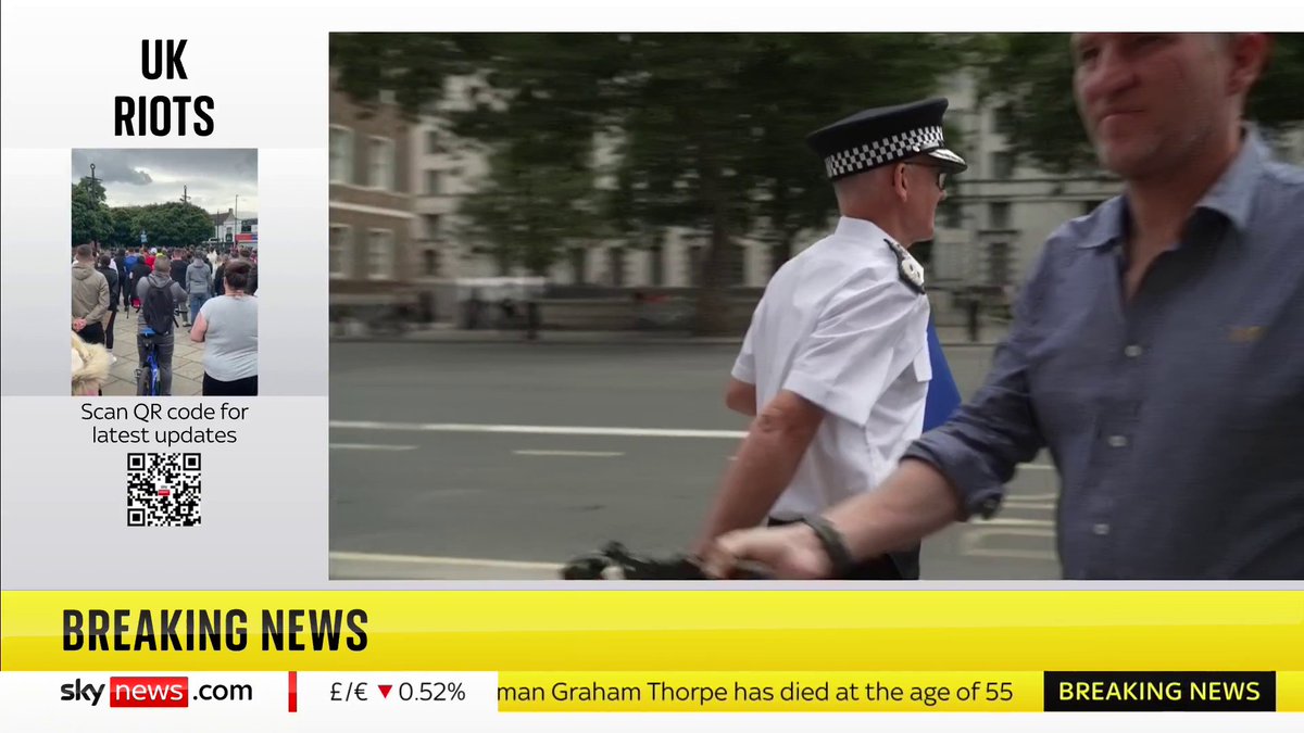 BREAKING: Commissioner of the Met Police Sir Mark Rowley has been seen leaving the Cabinet Office in Westminster. As he left, he was asked a question about two-tier policing, but Sir Mark grabbed the journalist's microphone and dropped it to the ground.