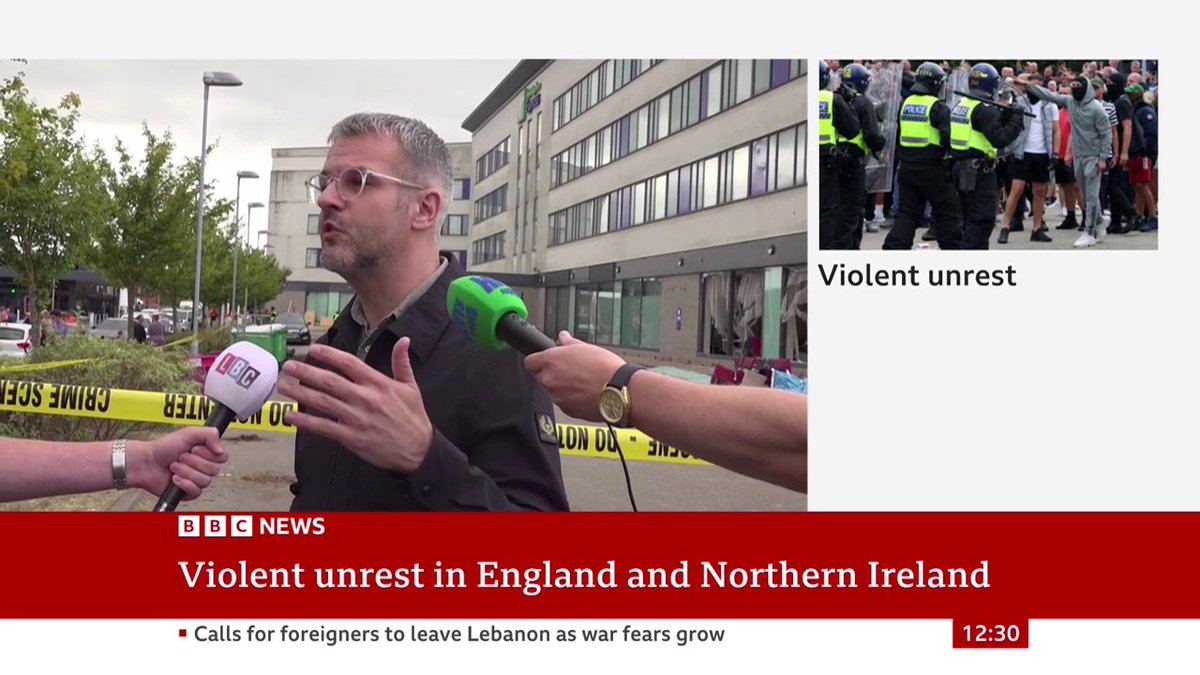 "We saw a violent far-right mob come down to attack 240 of the most vulnerable people in our society" Mayor of South Yorkshire Oliver Coppard says he's "horrified" by the violence seen in Rotherham Follow live