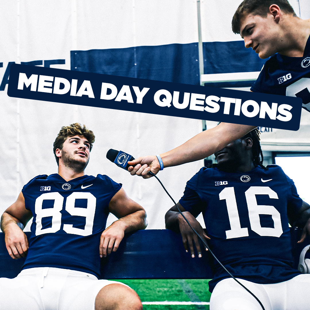 The guys grabbed the mic & asked all the hard-hitting questions at Media Day 🎤😆