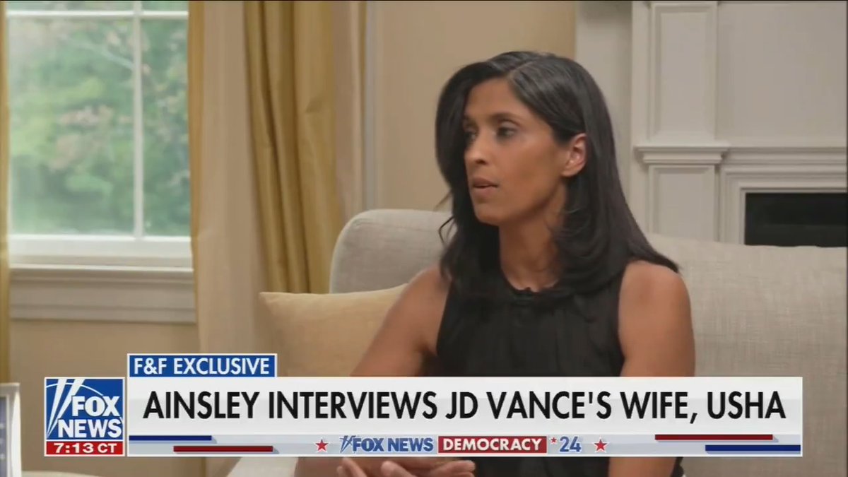 Usha Vance responds to women offended by JD Vance's "childless cat ladies" comments: "JD absolutely, at the time and today, would never, ever, ever want to say something to hurt someone who was trying to have a family, who really ... was struggling with that."