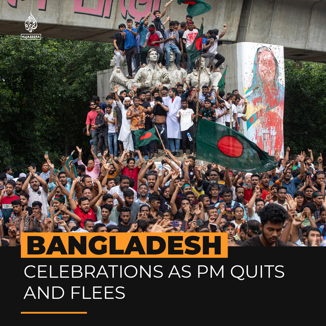 Crowds in Bangladesh celebrated the resignation of PM Sheikh Hasina. There have been calls for her to step down ever since deadly protests over job quotas rocked the country in July.