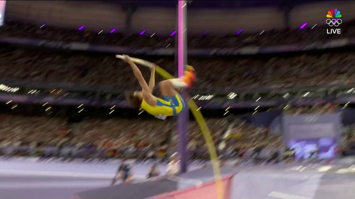 Mondo Duplantis isn’t done yet! 🤯 A NEW Olympic men’s pole vault record after winning gold. #ParisOlympics