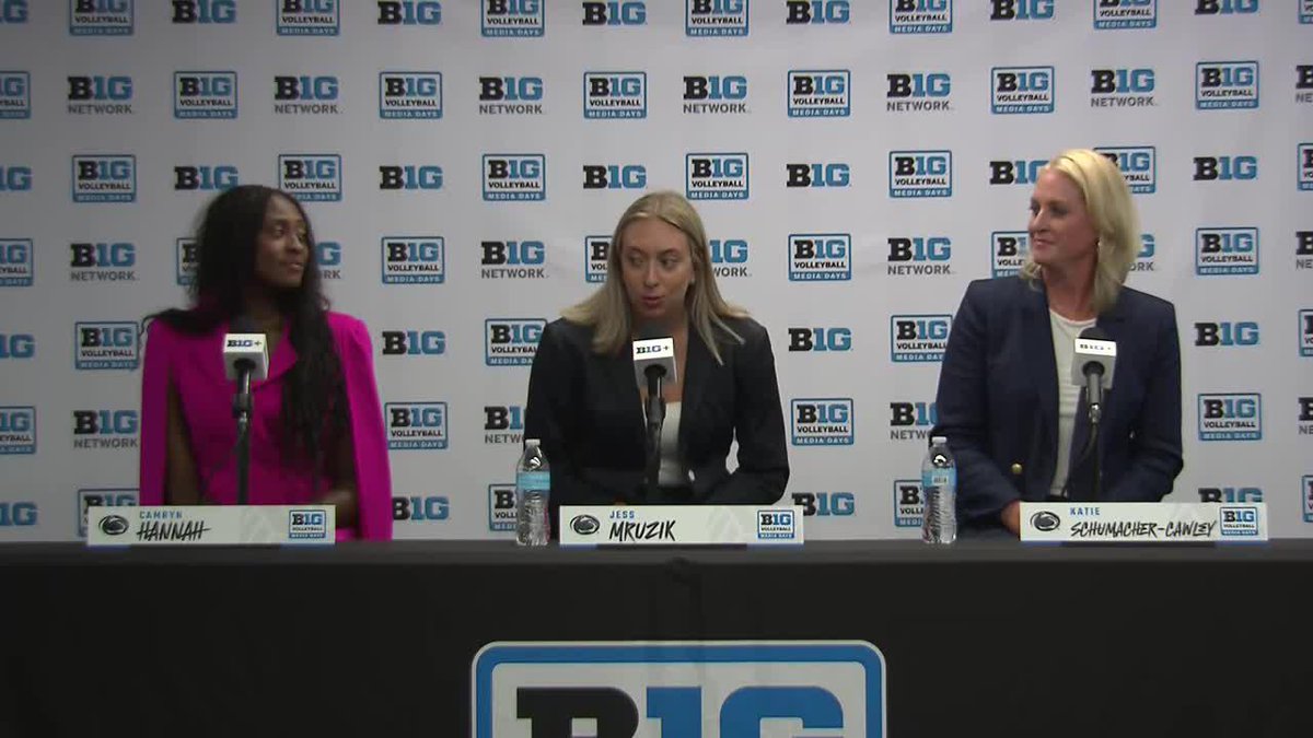 Kid reporter: What is the team goal for this season? Penn State Women’s Volleyball star Jess Mruzik, right into the mic: Win the natty 💍 #B1GVolleyball x #B1GFirstServe