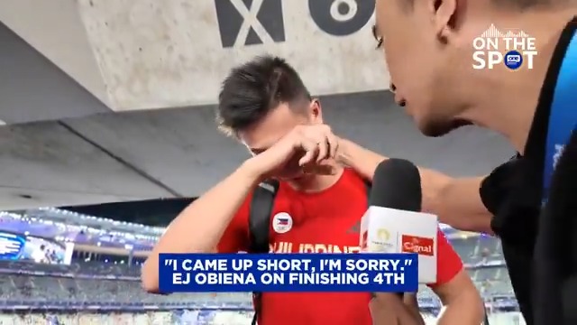 Filipino pole vaulter EJ Obiena became emotional after placing fourth in the men's pole vault finals at the Olympic Games. Obiena opened up about the pain of missing out on an Olympic medal and clarifies he is supportive of the #Paris2024 medalists. #OSOnTheSpot #OlympicGames