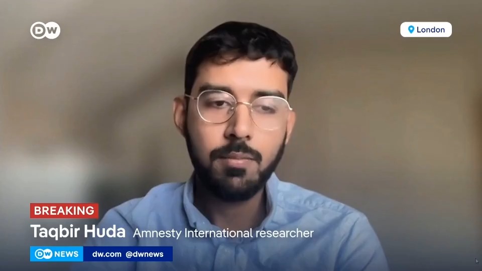 BANGLADESH 🇧🇩: Amnesty International's South Asia Researcher Taqbir Huda spoke to DW News earlier today to describe how people power triumphed in #Bangladesh, while also sounding a note of caution about the risks to human rights that must be averted during this transitional period. #SaveBangladeshiStudents #ProtectTheProtest