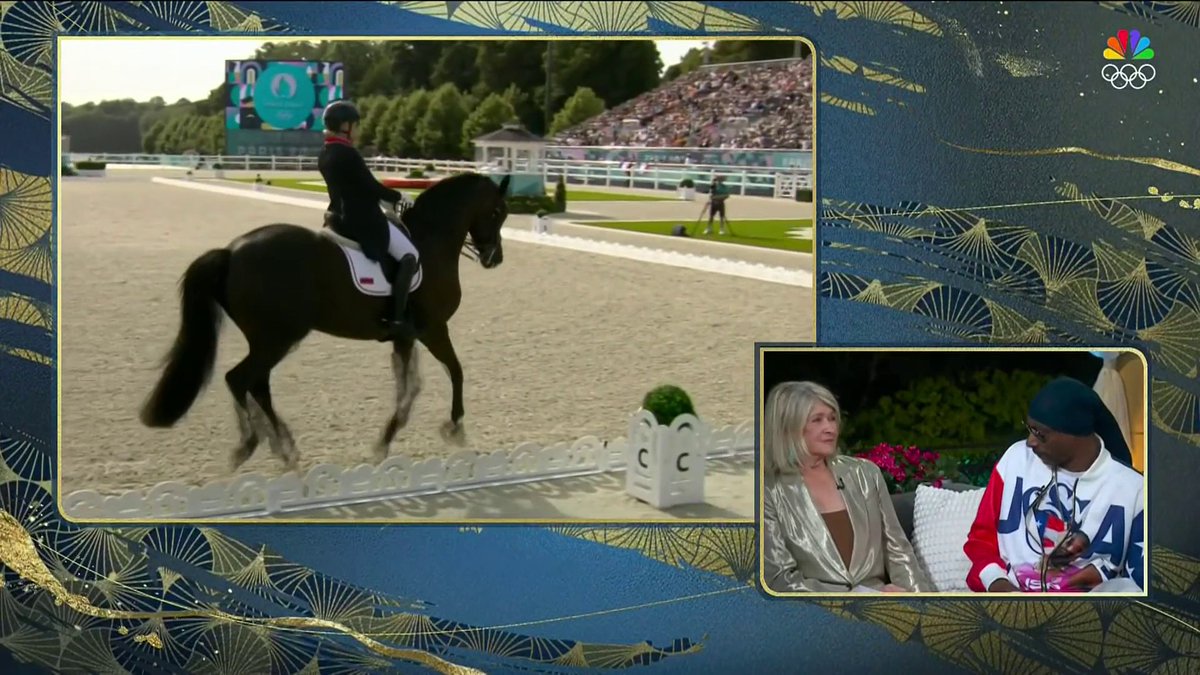 This wins the Olympics….whatever NBC is paying Snoop it’s worth every penny….and the horse name is Gin &amp; Juice 🤣