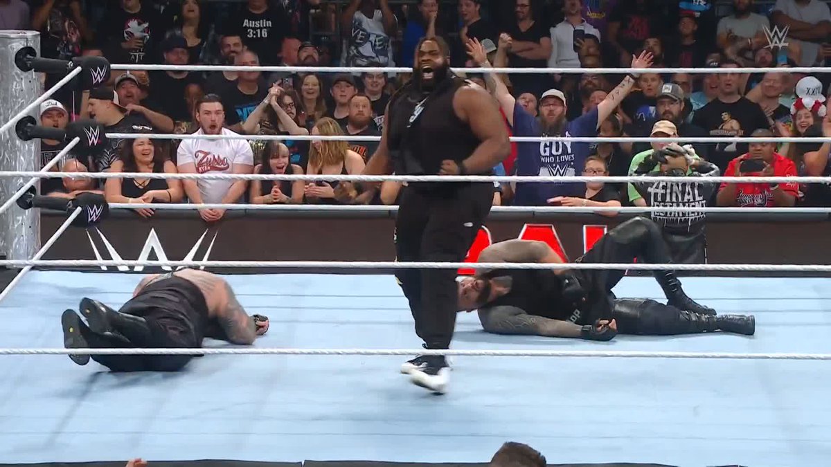 IT'S ODYSSEY JONES!!! The big man just single-handedly took out The Final Testament to help The New Day! 🤯 #WWERaw