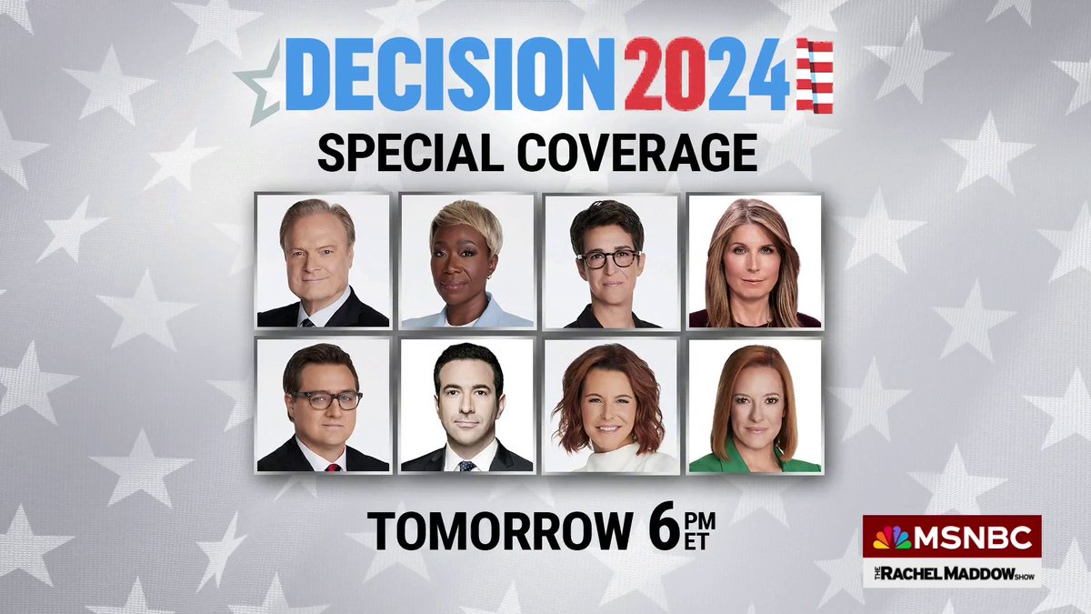 Special coverage on MSNBC tomorrow, Tuesday, at 6pm ET.
