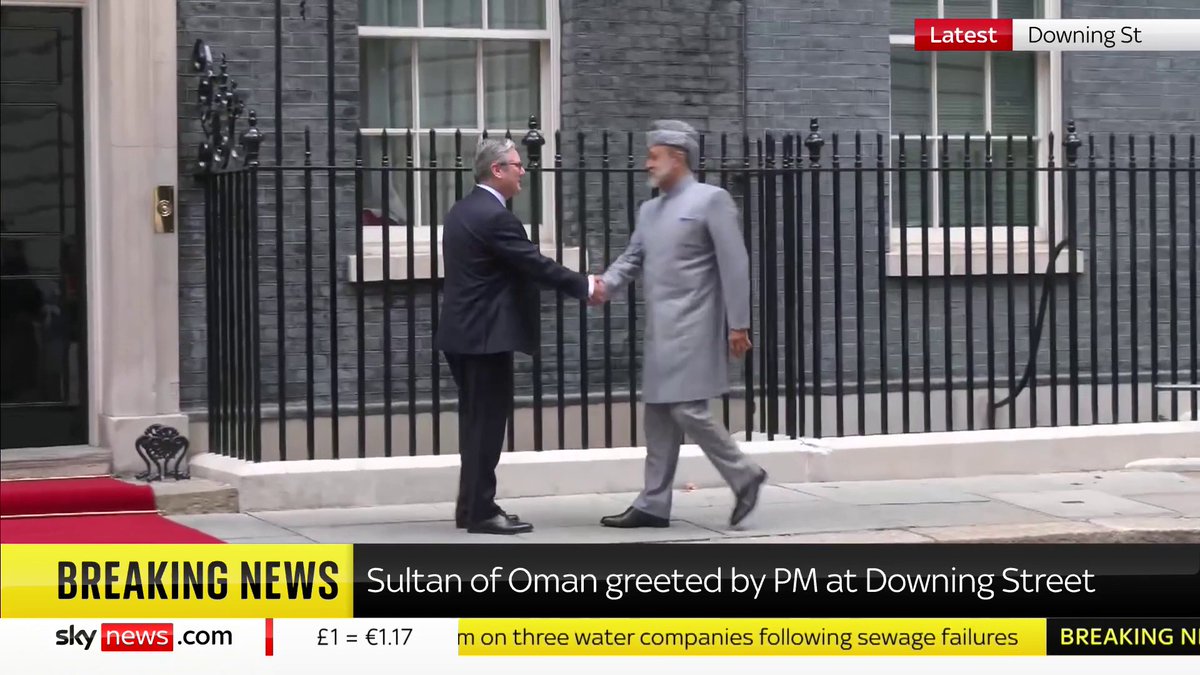 BREAKING: Sultan of Oman greeted by Prime Minister Sir Keir Starmer at Downing Street 📺 Sky 501, Virgin 602, Freeview 233 and YouTube