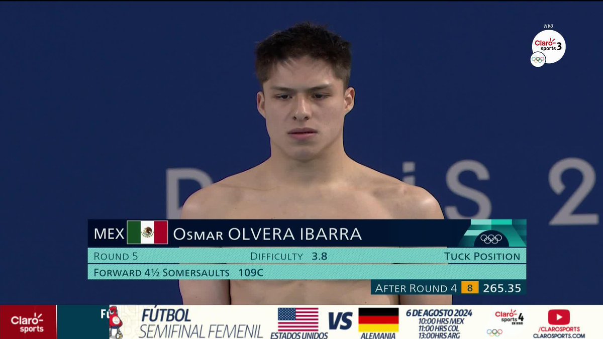 Este fue el mejor clavado de Osmar Olvera 🇲🇽 en su clasificación a las Semifinales de Trampolín 3m 🌊 👏
