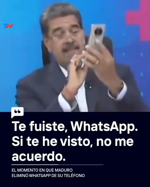 🇻🇪 | Momento en el que Nicolás Maduro desinstaló Whatsapp: "Soy libre, estoy en paz".