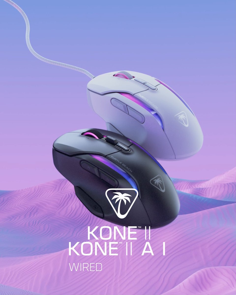 A classic just ranked up ⬆️ Introducing the Turtle Beach Kone II &amp; Kone II Air 🖱️ 🫳 Owl-Eye 26K optical sensor ⏩ NVIDIA GeForce Reflex compatible 🌈 Multi-Zone RGB Illumination 🔘 7 buttons &amp; 4D scroll wheel w/ 23 customisable functions Pre-Order now:
