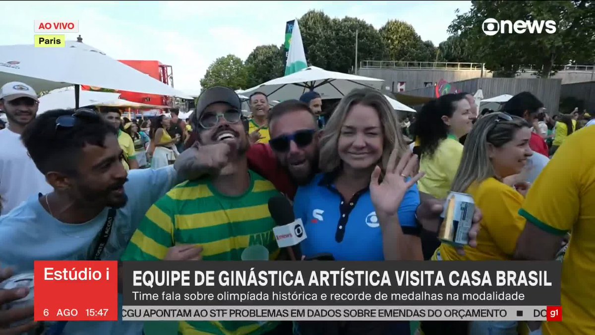 Equipe de ginástica artística visita a Casa Brasil. Time fala sobre olimpíada histórica e recorde de medalhas na modalidade. Todos os detalhes da festa com Bianca Rothier. ➡ Assista ao Estúdio i com Andréia Sadi: #Estúdioi #GloboNews