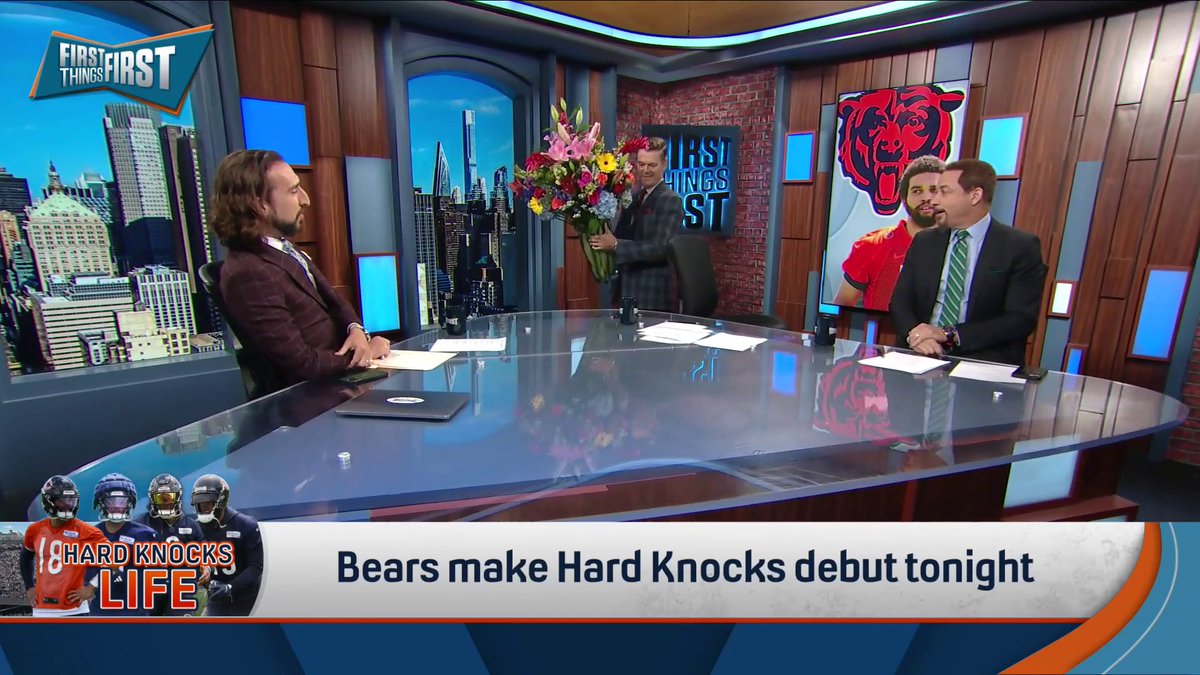 There's a special delivery on the FTF set! 💐 "I am picking the Chicago Bears and Caleb Williams to win the NFC, and to be a rookie QB representative in the Super Bowl." — nick wright is ready to commit to his 'Bears to the Super Bowl' take: