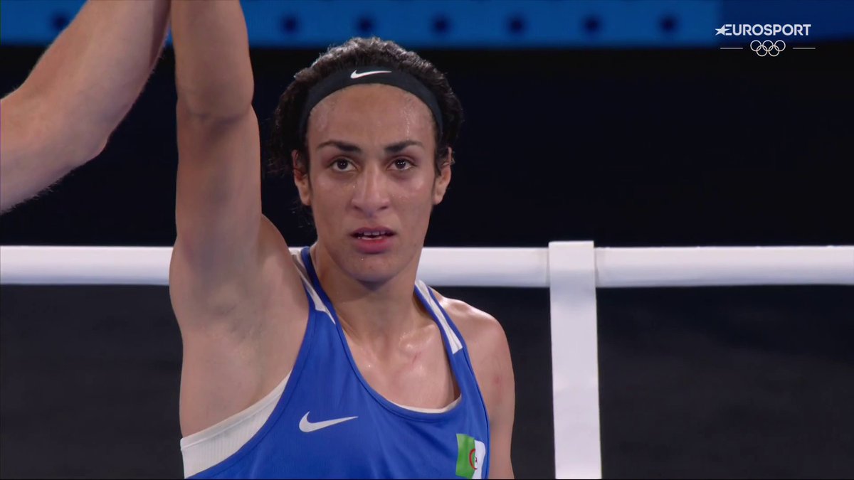 IMANE KHELIF È IN FINALE PER L'ORO 🥊🇩🇿 La pugile algerina supera la thailandese Suwannapheng, e si giocherà la medaglia d'oro contro la vincente tra Yang e Chen #Paris2024 #Olympics #HomeOfTheOlympics #Boxing #Khelif