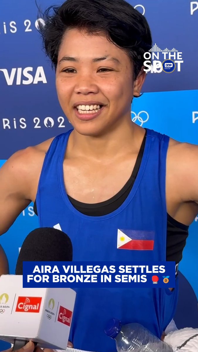 “GINAWA KO ANG BEST KO.” 🫡🇵🇭 Boxer Aira Villegas expresses pride in her achievement of earning a bronze medal in the women's 50kg category after a hard-fought #OlympicGames campaign. #OSOnTheSpot #Paris2024 #100TaongLaban #ParaSaBayan