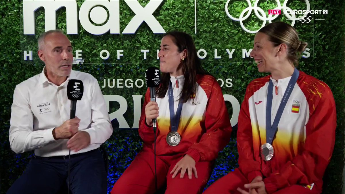 🇪🇸 La 𝐦𝐞𝐝𝐚𝐥𝐥𝐢𝐬𝐭𝐚𝐬 de plata en Paris 2024 Vega Gimeno y Sandra Ygueravide se han pasado por el set de Eurosport.es en Casa España 🗣 Alex Corretja ha charlado con ellas después del histórico metal logrado en baloncesto 3x3 Paris 2024 | #Paris2024