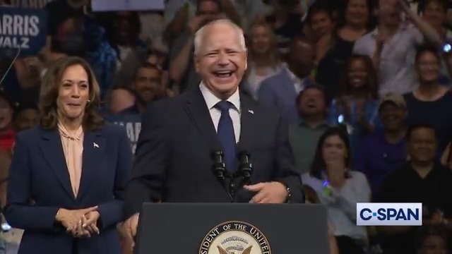 .Tim Walz (D-MN) on JD Vance (R-OH): "I got to tell you, I can't wait to debate the guy. That is, if he's willing to get off the couch and show up."