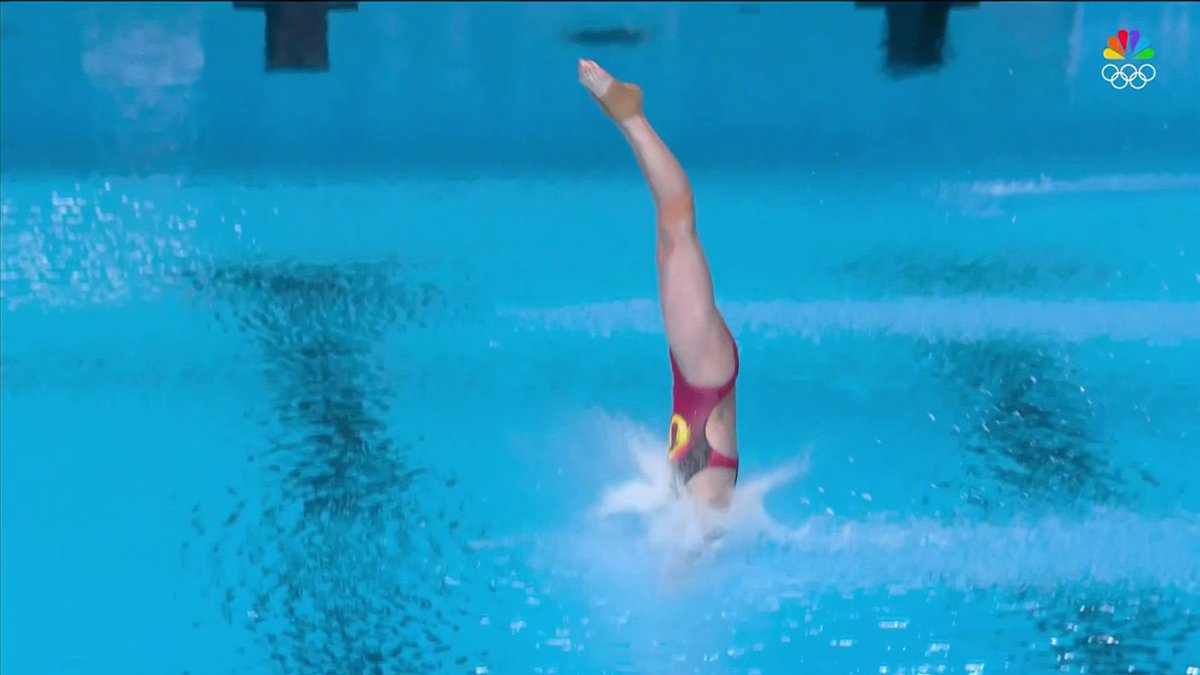 A PERFECT 10 DIVE 😱 At 17 YEARS OLD, China's Quan Hongchan defends her Olympic title in the women's 10m platform. 📺 #ParisOlympics on NBC and Peacock