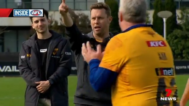 It's do or die for the Hawks on Sunday as they make a desperate push for the finals. And coach Sam Mitchell has taken a different approach on the training track, inviting some of the players' fathers down to help motivate their sons. Kate Massey 7AFL #7NEWS