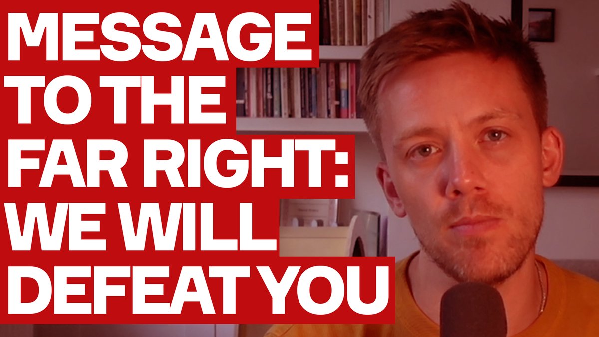A message to the far right: We will defeat you.
