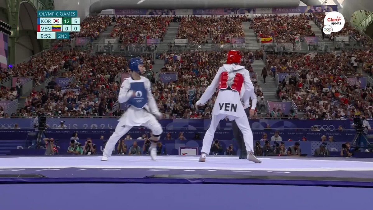 PARA VER UNA Y OTRA VEZ... 🔥 El taekwondoín Taejoon Park nos regaló una magistral técnica para llevarse 5 puntos con una patada a la cabeza con giro incluido