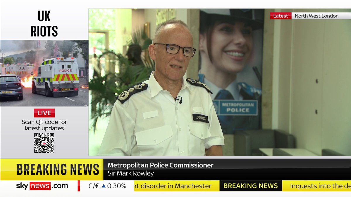'We will not let the immigration/asylum system be intimidated. They are operating lawfully, the thugs and criminals who are targeting them are not and we will stop that' Sir Mark Rowley has been speaking ahead of planned protests tonight Latest: