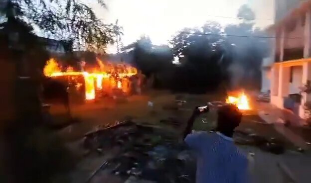 Hindu houses and temples are being burned in Bangladesh by peaceful Muslims who follow the religion of peace.