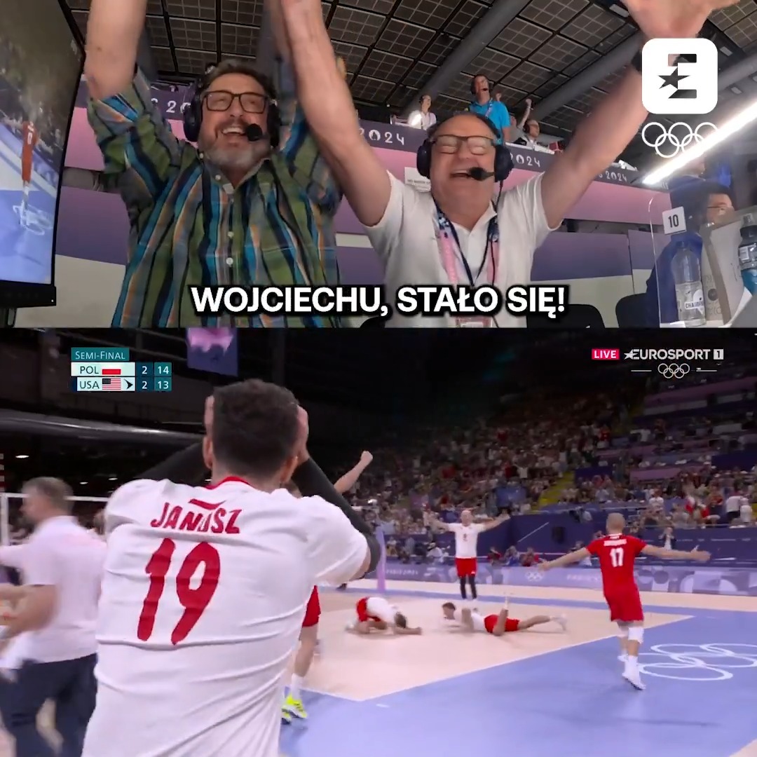 Tomasz Swędrowski i Wojciech Drzyzga, zakochani w siatkówce po uszy, dzielą się z Wami tą miłością w jednym z najpiękniejszych momentów tego sportu w naszym kraju 💎 Im się głos wtedy nie łamał, nam teraz tak 🥹 #TeamPL 🇵🇱 #gangłysego 🇵🇱 #MaxPL #HomeOfTheOlympics #Paris2024