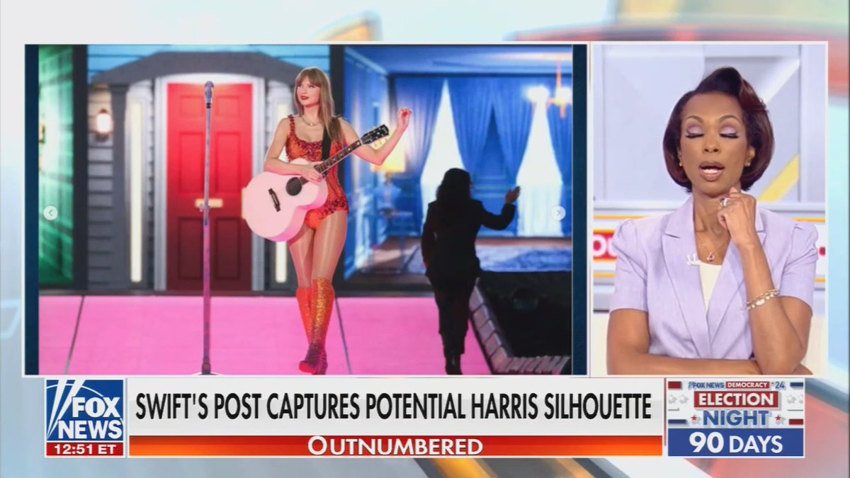 Fox News host Harris Faulkner on Taylor Swift: "She can vote any kind of way she wants, she can talk about it off stage, but when people pay to see you, just perform" #Swifties