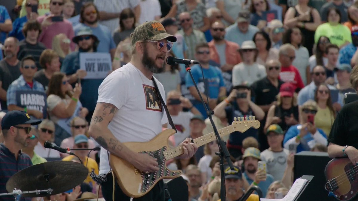 .Bon Iver performs at the Harris-Walz rally in Eau Claire 💙