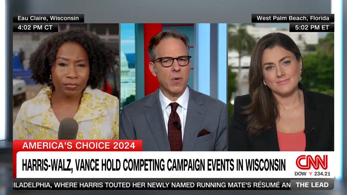 CNN: Why isn’t Trump campaigning? He is sitting at Mar-a-Lago. Meanwhile, Harris and Walz are out pounding the pavement across the country