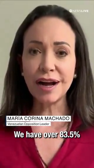 “We have beyond evidence, we have the proof!” Venezuelan opposition leader María Corina Machado says she can prove that Nicolás Maduro did not win Venezuela’s presidential election. Thousands of Venezuelans have taken to the streets to protest Maduro’s regime.