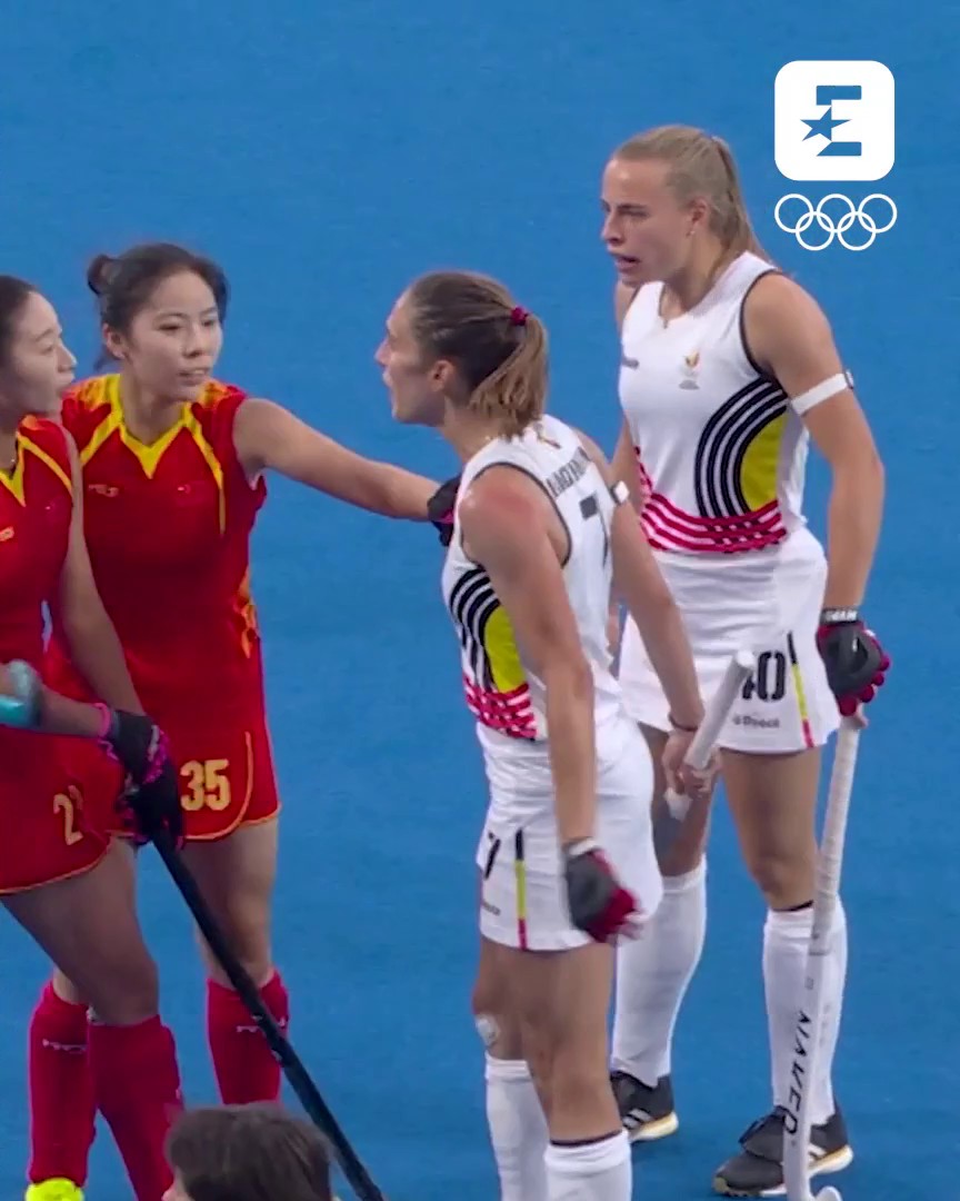 It was all kicking off in the women's hockey semi-final! 😳 #Paris2024