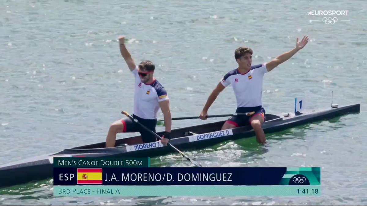 ¡¡LA MEDALLA CON MÁS SUSPENSE!!! 🥉🇪🇦 ¡Joan Antoni Moreno y Diego Domínguez son bronce tras una remontada espectacular y tras revisar la photo finish! ¡Es la 14ª medalla asegurada, la primera del piragüismo esprint español! #Paris2024