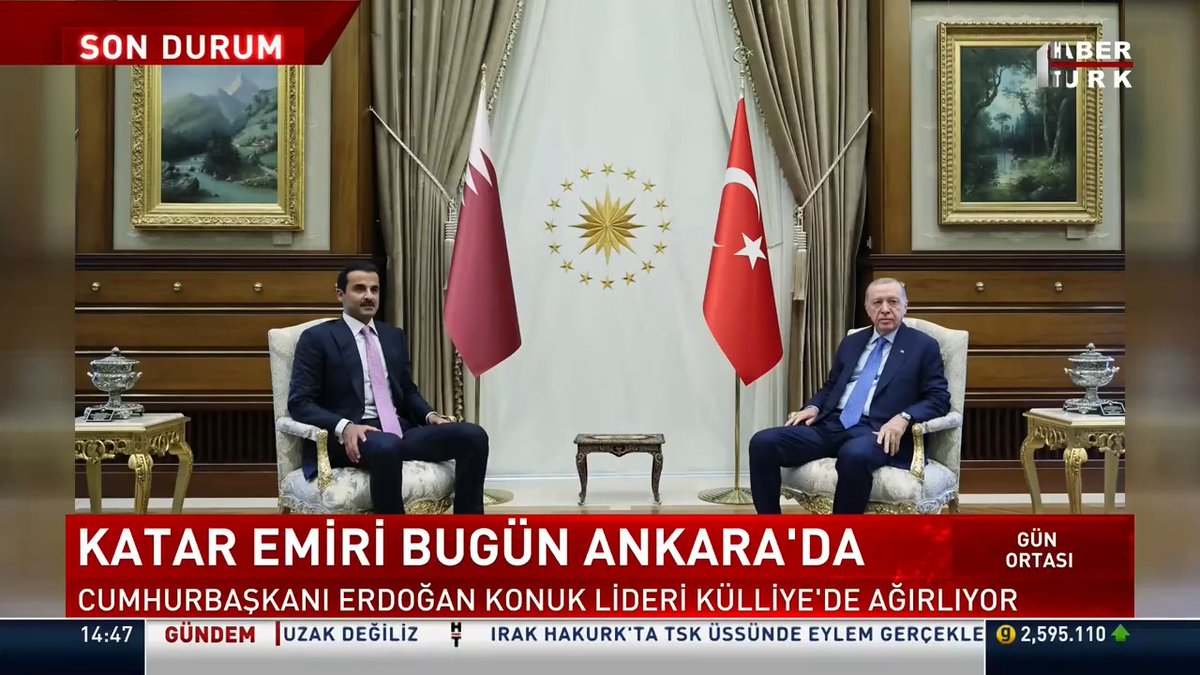 #SONDURUM - Katar Emiri Al Sani Ankara'da... Cumhurbaşkanı Erdoğan, Katar Emiri Al Sani'yi Cumhurbaşkanlığı Külliyesi'nde ağırlıyor.