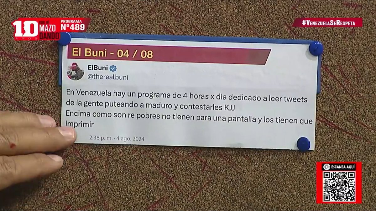 "Buni": Por los comentarios de Diosdado Cabello sobre un tweet que publicó ElBuni