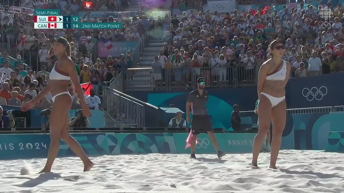 Canada will play for gold in Olympic beach volleyball for the first time ever! 🇨🇦🇨🇦🇨🇦 Great comeback win by Melissa Humana-Paredes and Brandie Wilkerson 🏐👏