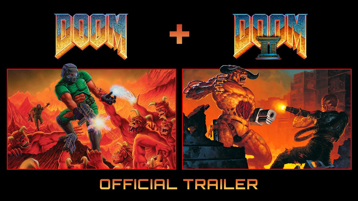 Introducing the definitive re-release of Doom + Doom II 🔥 Upgraded visuals, cross-platform multiplayer, 4K support, brand new episode created by id Software, Nightdive Studios &amp; machinegames, and more! Out now on GOG: