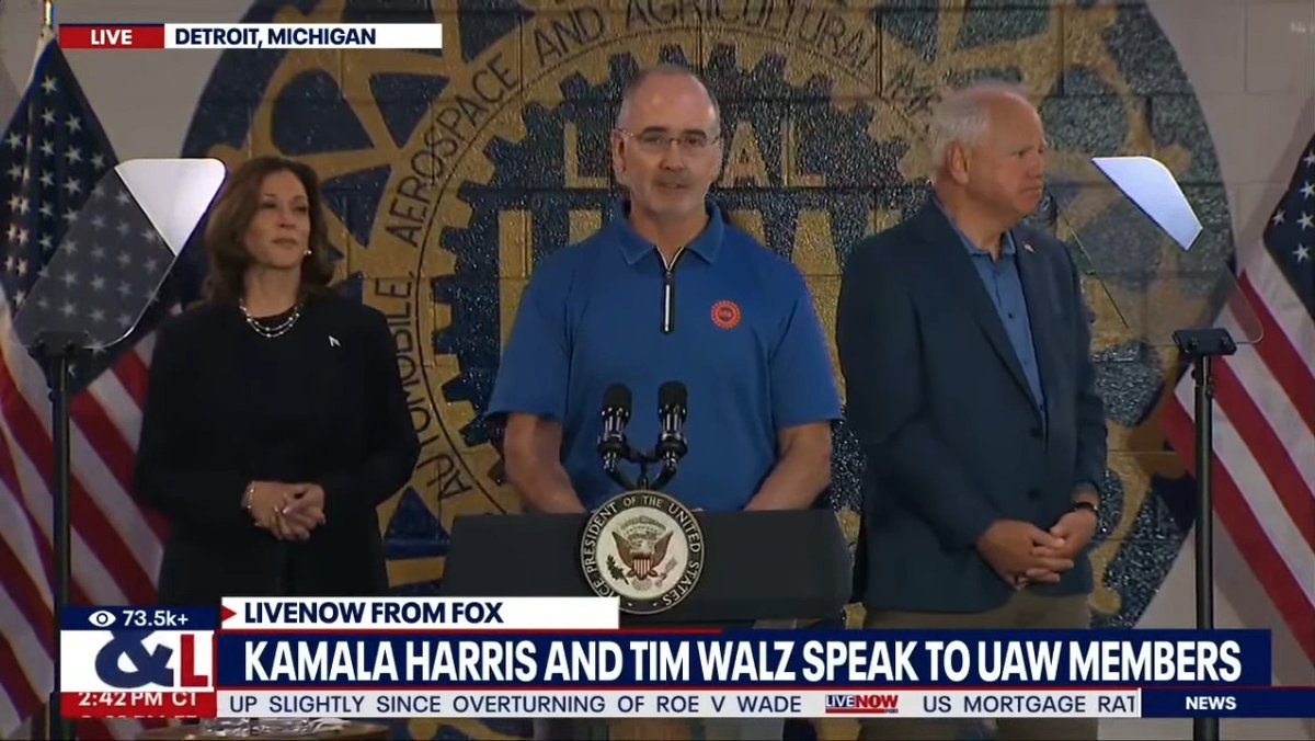 UAW President Shawn Fain: Donald Trump calls me ‘stupid.’ You know why? Because he thinks auto workers are stupid. But we're not stupid. We don't fall for Trump's alternative facts, or what we all call lies