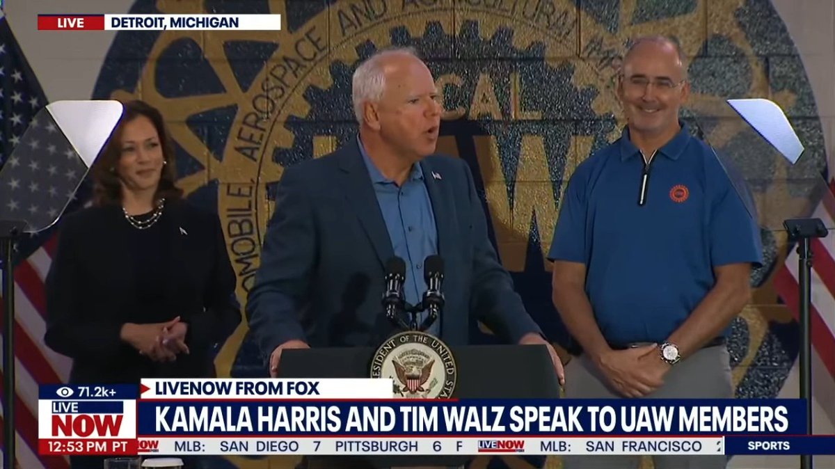 Gov. Walz: Trump claims he doesn’t know anything about who is behind his Project 2025. He just flies on private jets with them. You know what Project 2025 wants to do? It wants to get rid of labor unions