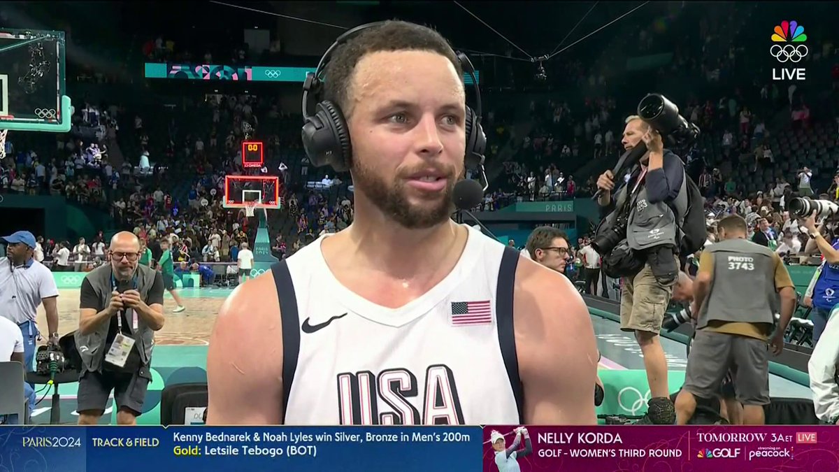 "This is the most fun I've had in a very long time." Stephen Curry reflects on Team USA's comeback win after his phenomenal performance. #ParisOlympics