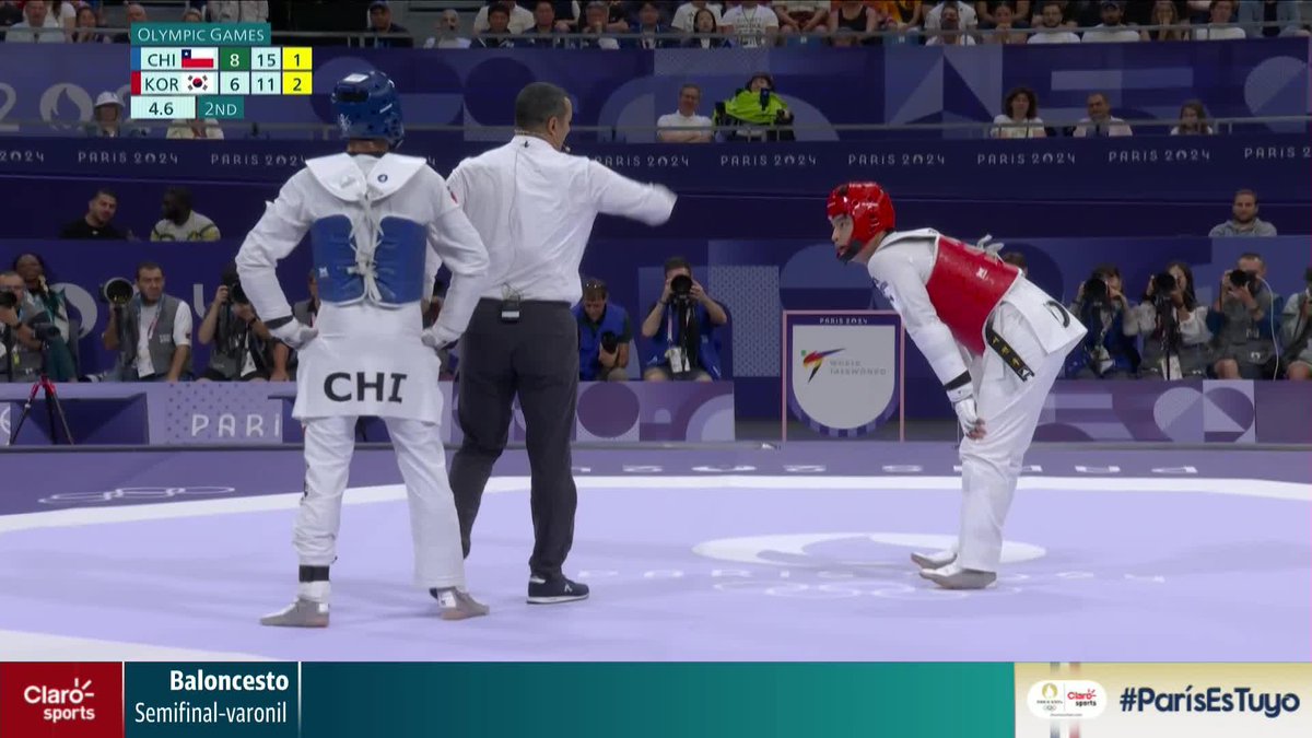 POLÉMICA EN EL TATAMI 😳 Después de que el referee dictaminara la victoria para el chileno Joaquín Churchill, se revisó lo sucedido en el segundo round. La decisión final le dio el round al surcoreano, quien se terminó por llevar la victoria posteriormente