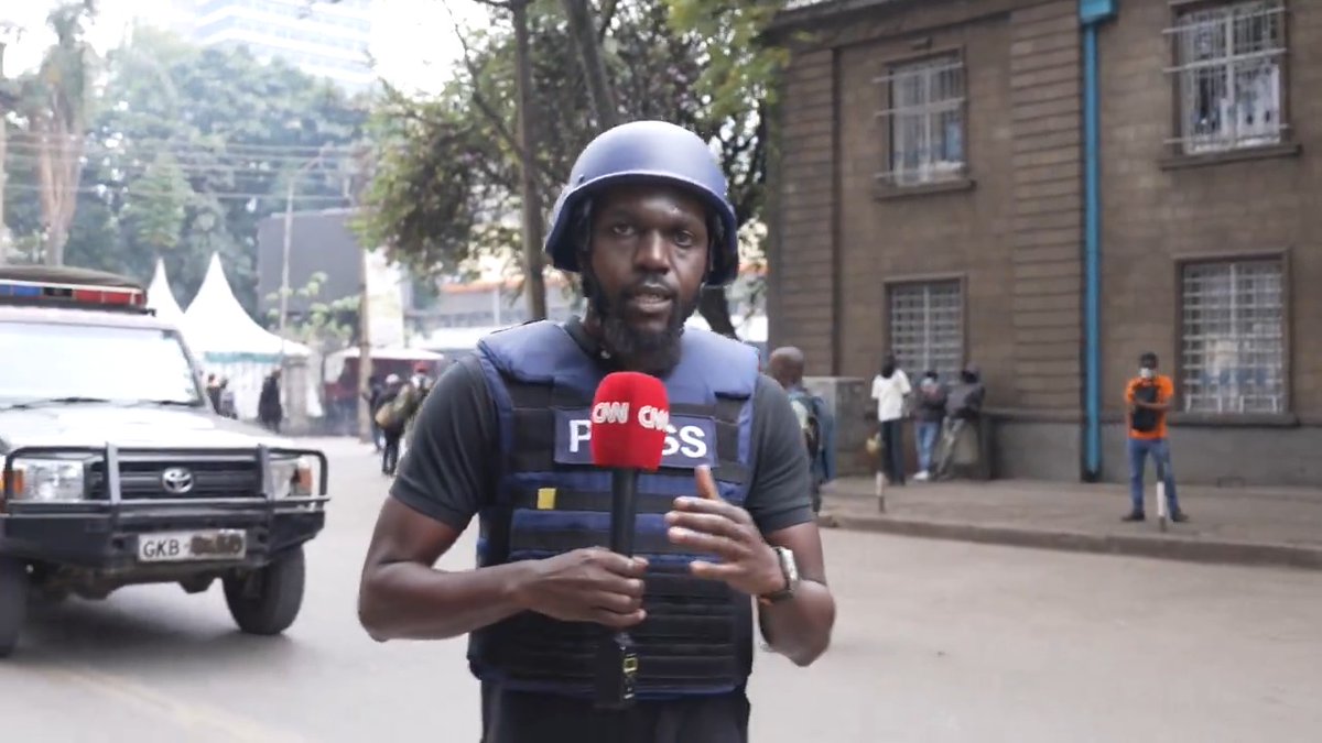RAW: I was talking about Kenyan police covering their plates shortly before they shot projectiles at me. CNN has asked the police what happened here. No response so far