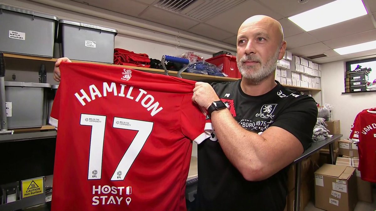 Middlesbrough FC kit man Peter Darke announces the signing of Micah Hamilton from Manchester City! 🔴 #EFLisBack |